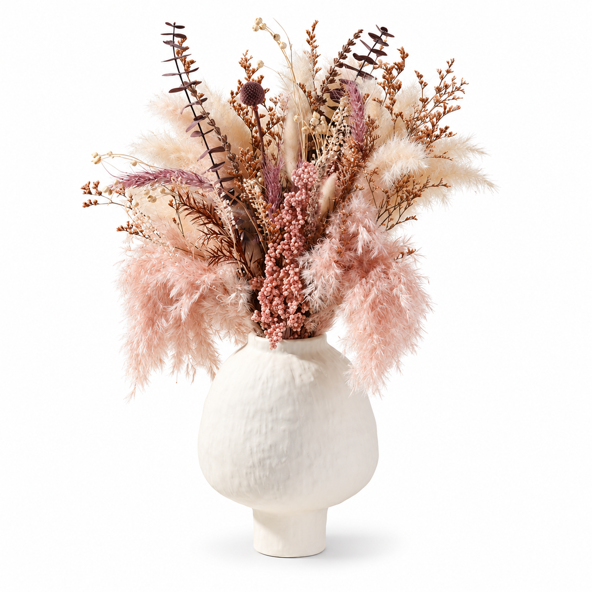 Beige Textured Ceramic Decorative Vase for Modern Home Décor