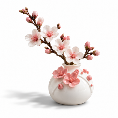 Hand-Pinched Floral Mini Ceramic Decorative Vase